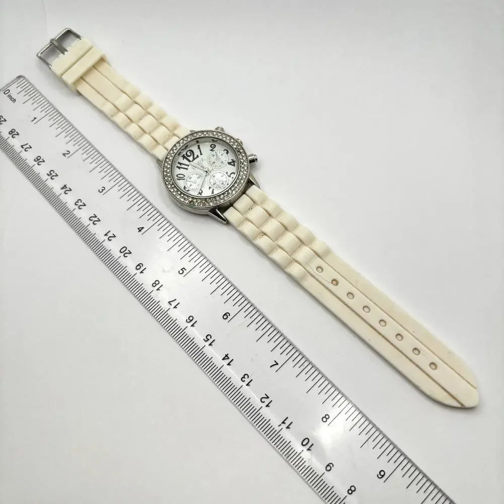 Silver & White Men's Bora  Watch